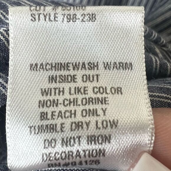 CP Shades Blue/White Striped Teton Lagenlook Tunic Top Size Medium **Flawed** - Picture 16 of 16